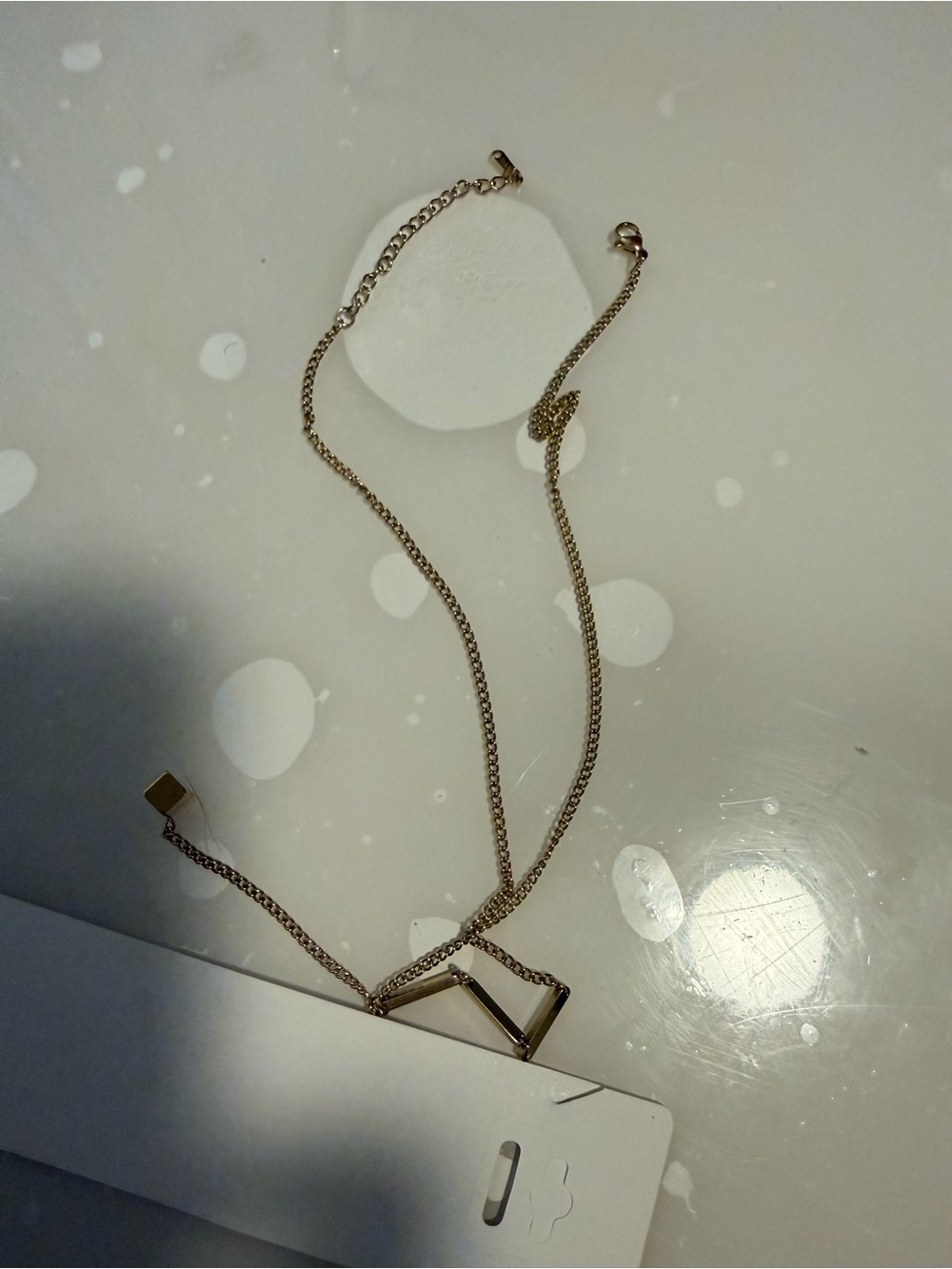 Delicate Gold-Tone Geometric Pendant Necklace